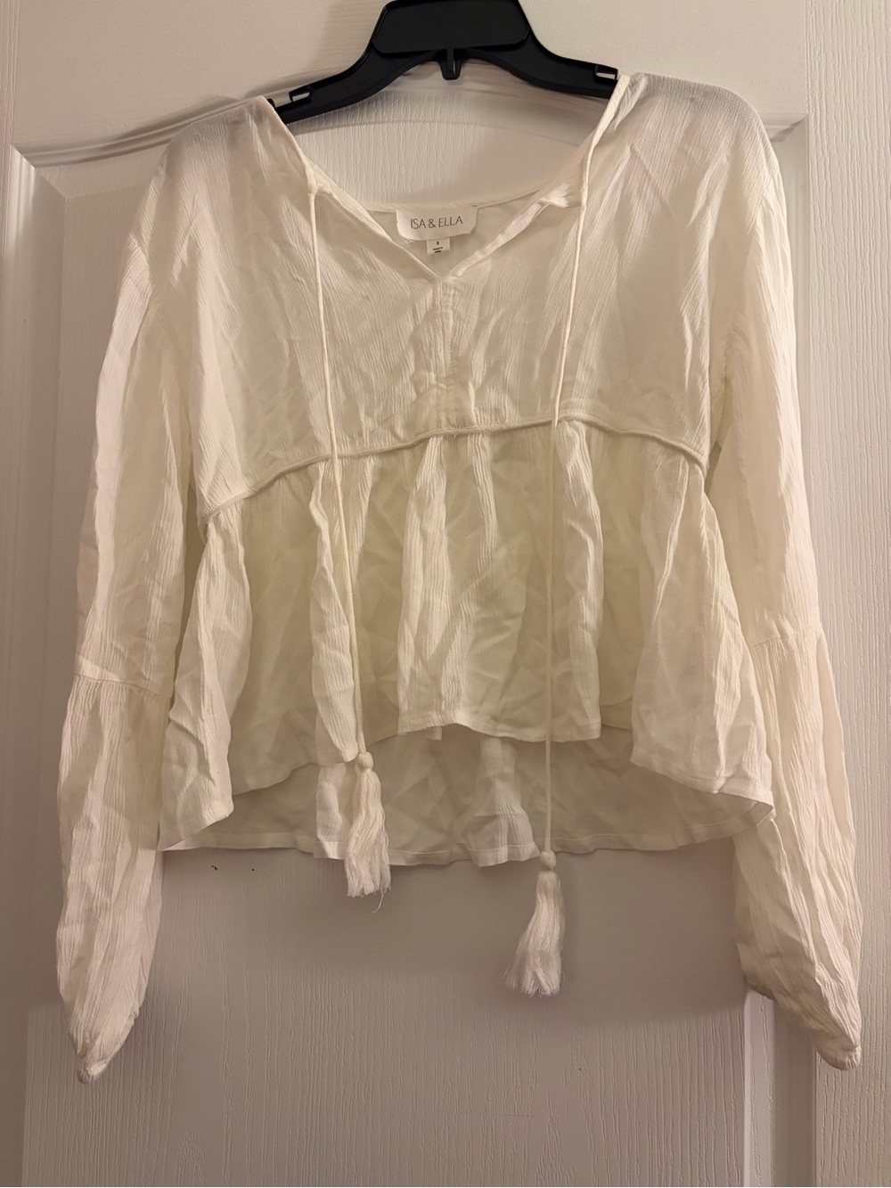 Isa & Ella White Tiered Peasant Blouse